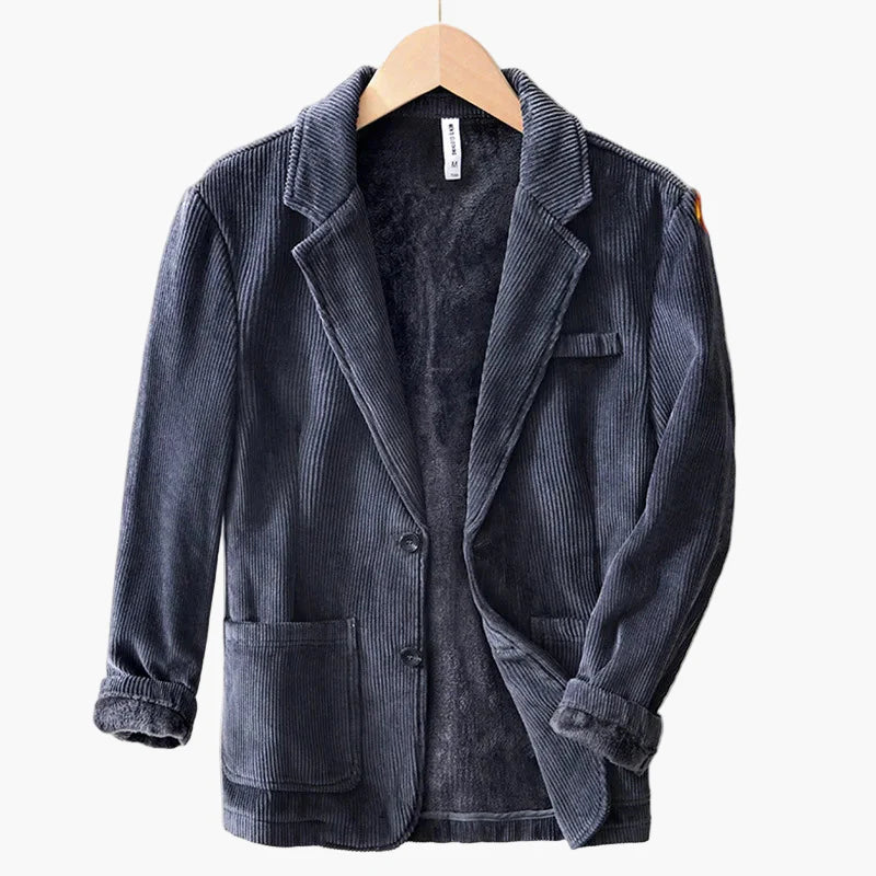 Men's Cord Blazer with Fleece Lining – Classic Casual Jacket for Autumn and Winter