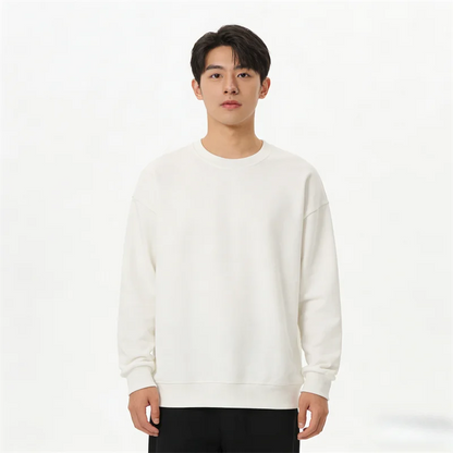 Unisex Long-Sleeve Crew-Neck Basic Pullover Sweatshirt
