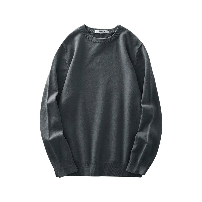 Unisex Langarm Pullover Rundhals Rippbündchen