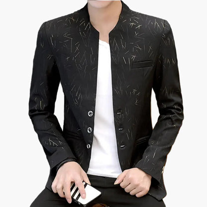 Men's Modern Slim Fit Blazer with Pattern for Business and Leisure