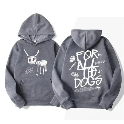 Hoodie mit Kapuze & Print vorne und hinten, Kängurutasche