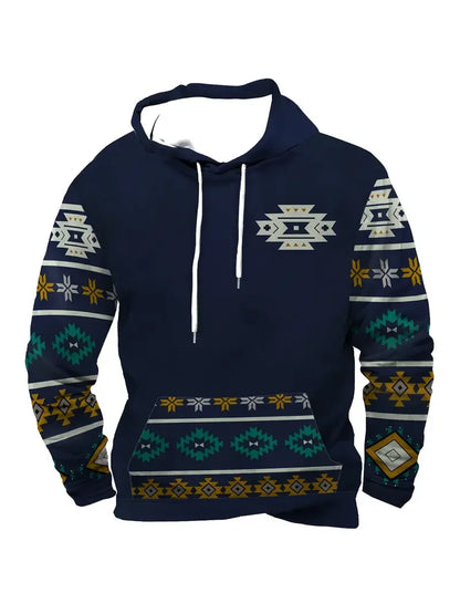Unisex Kapuzenpullover mit Tiermotiv & Muster Kängurutasche