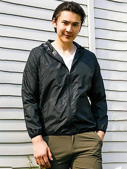 Leichte Kapuzenjacke Windbreaker für Unisex mit Reißverschluss
