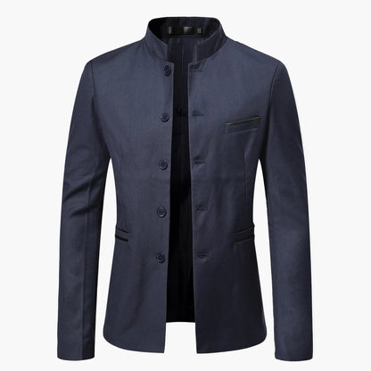 Men's Stand Collar Jacket Modern Business Elegant Casual Blazer