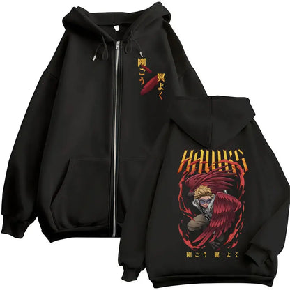 Unisex Kapuzenpullover mit Reißverschluss und Motivdruck