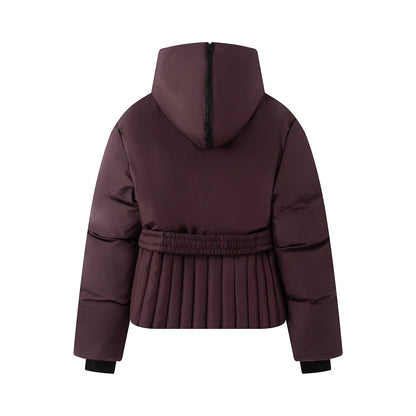 Damen Steppjacke mit Gürtel & hohem Kragen – Winterjacke