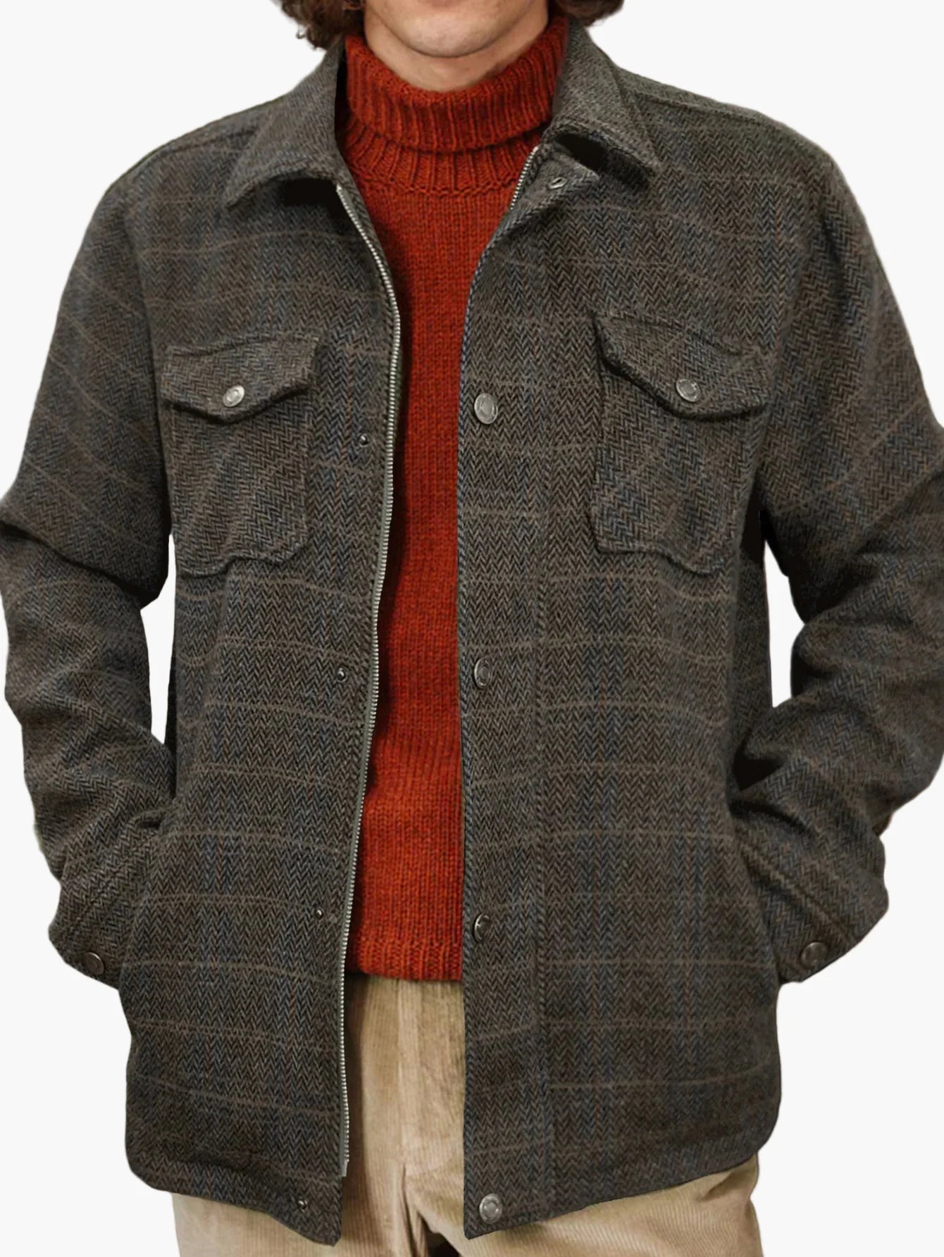 Men's jacket in classic houndstooth look – stylish outdoor and casual jacket