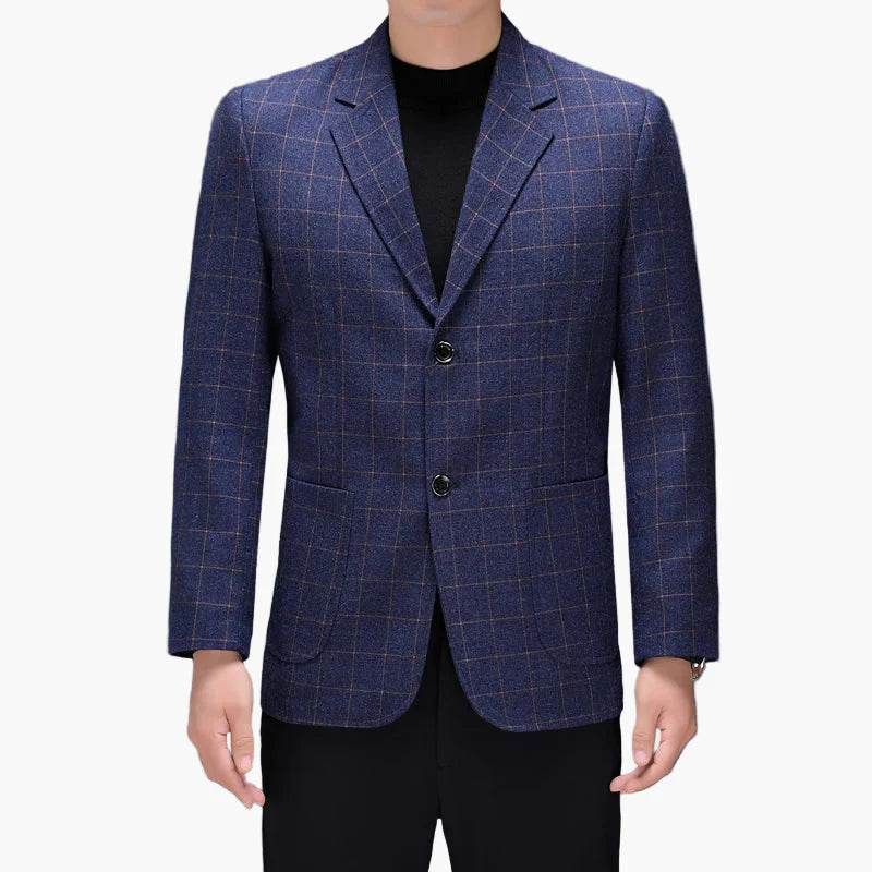 Men's Blazer Modern Checked Business Casual Elegant