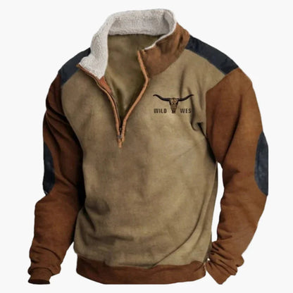 Men's Wild West Vintage Outdoor Sweatshirt – Casual Pullover in Western Style