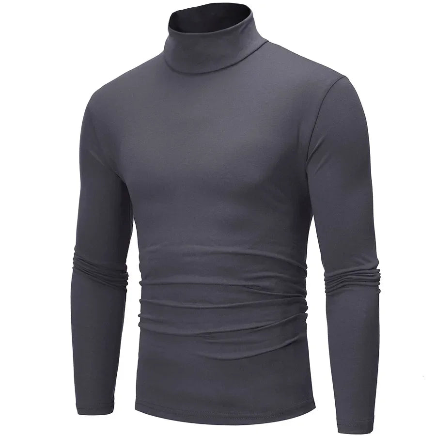 Men's turtleneck sweater long sleeve slim fit