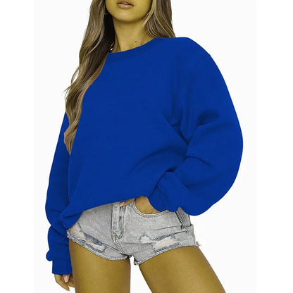 Women's Oversized Crew-Neck Long-Sleeve Sweatshirt