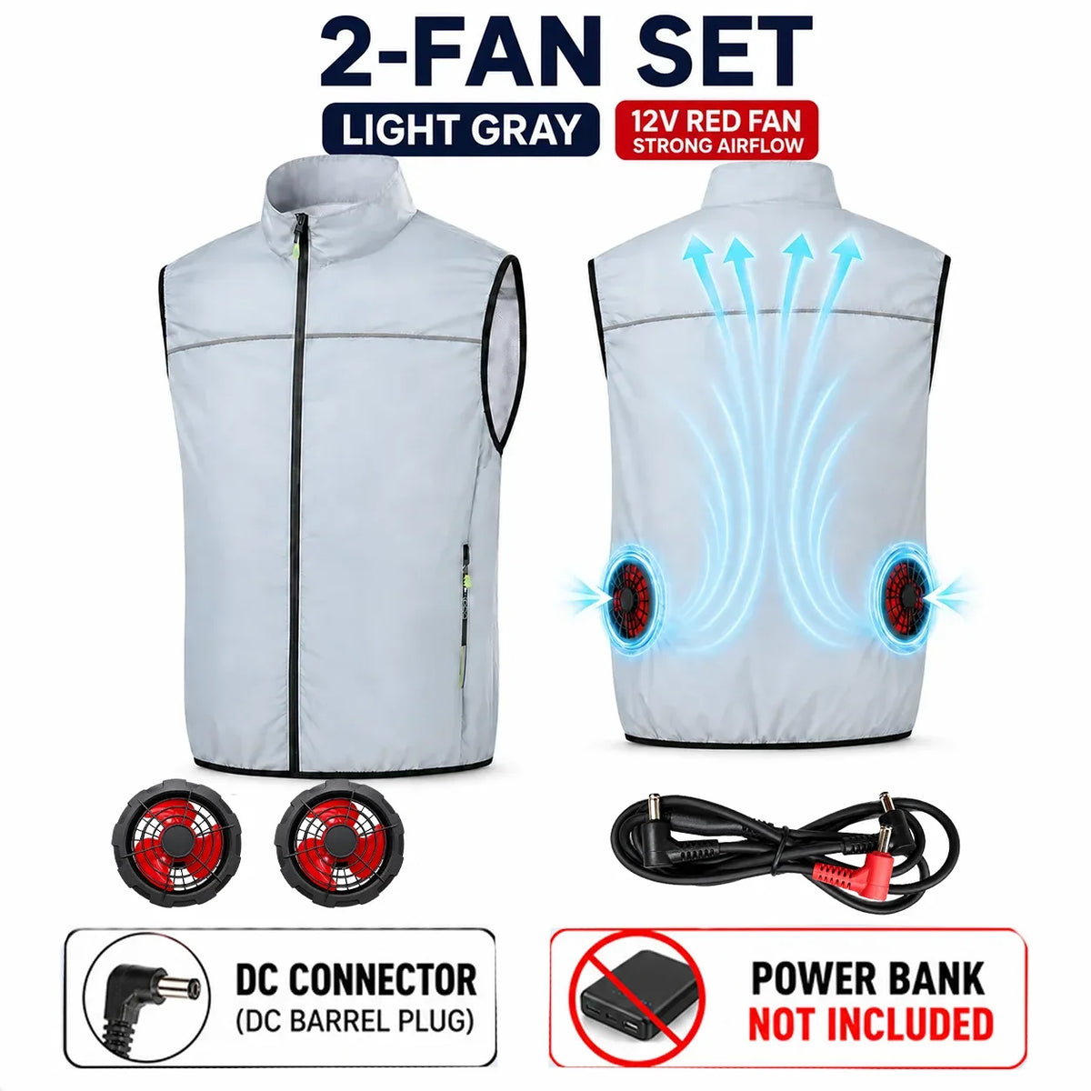 Cooling vest with fans for men and women, lightweight vest
