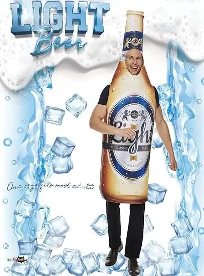 Bierflaschen-Kostüm Erwachsenen-Größe Grün & Gelb