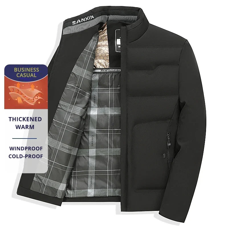 Men's Business Casual Winter Jacket – Windproof, Cold-Resistant, Thickened, Elegant