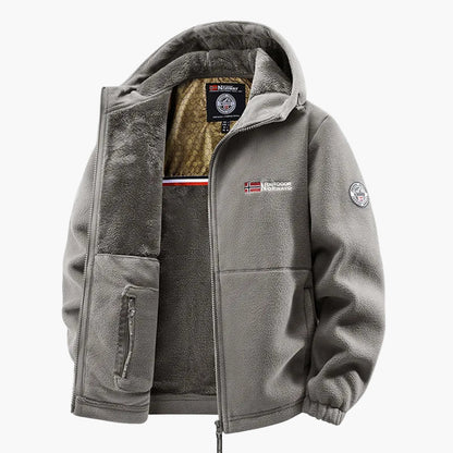 Men's Outdoor Thermal Fleece Jacket with Hood – Winter Warm Leisure & Sport