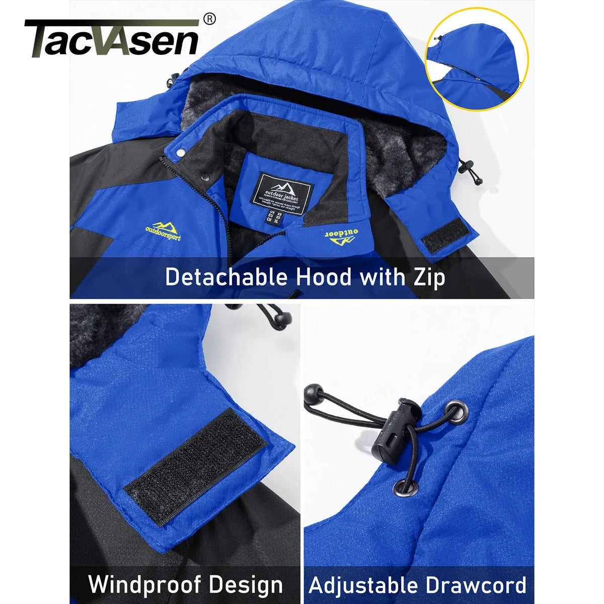 Winter Outdoorjacke Herren gefüttert Camouflage Kapuzenjacke
