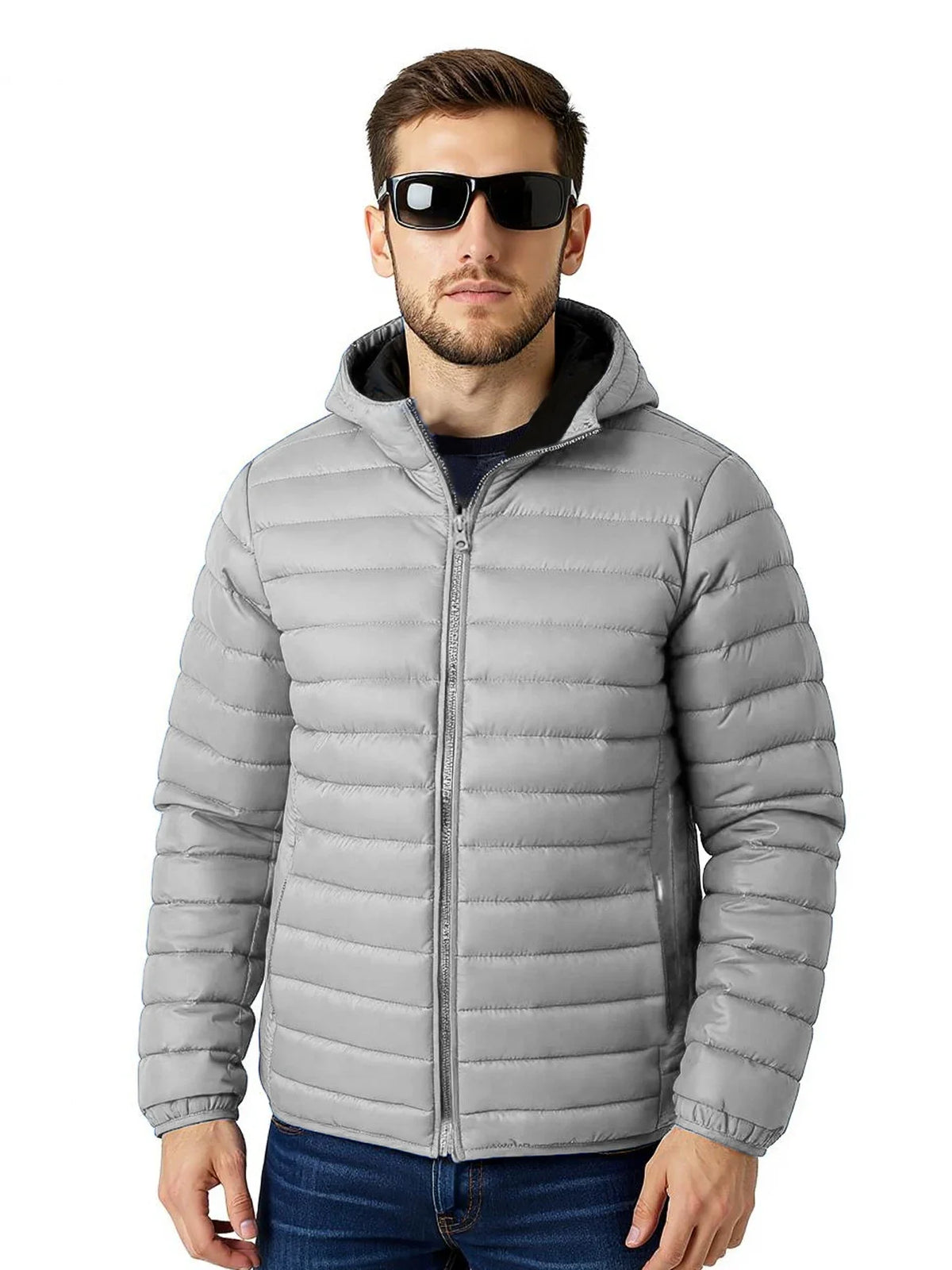Men's Lightweight Quilted Hooded Jacket