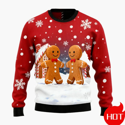Men's Ugly Christmas Sweater – Christmas Pullover with Gingerbread Motif