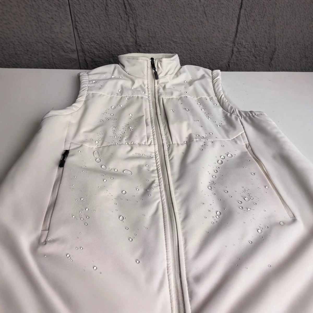 Men's winter vest, stand-up collar, quilted, zip-up, sleeveless