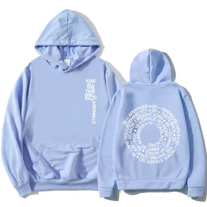 Unisex hoodie with hood, kangaroo pocket, and lettering