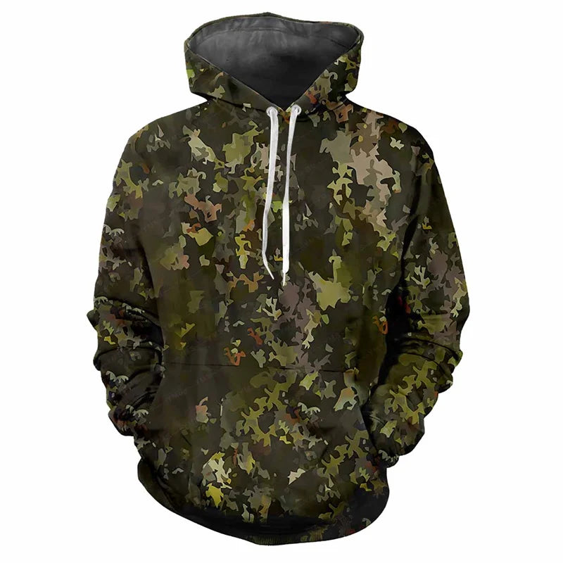 Kapuzenpullover Herren/Unisex Camouflage Muster mit Kängurutasche