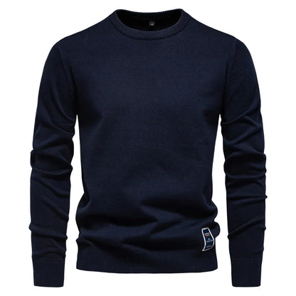 Herren Rundhals Pullover Langarm Basic Strickpullover