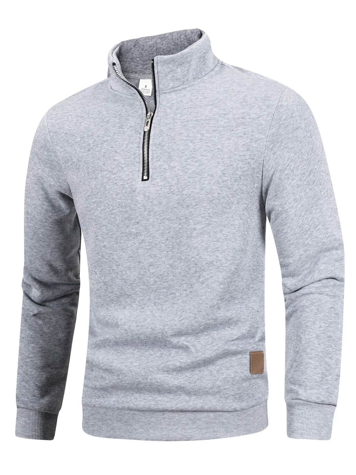 Men's half-zip pullover, stand-up collar, sweatshirt, long sleeve