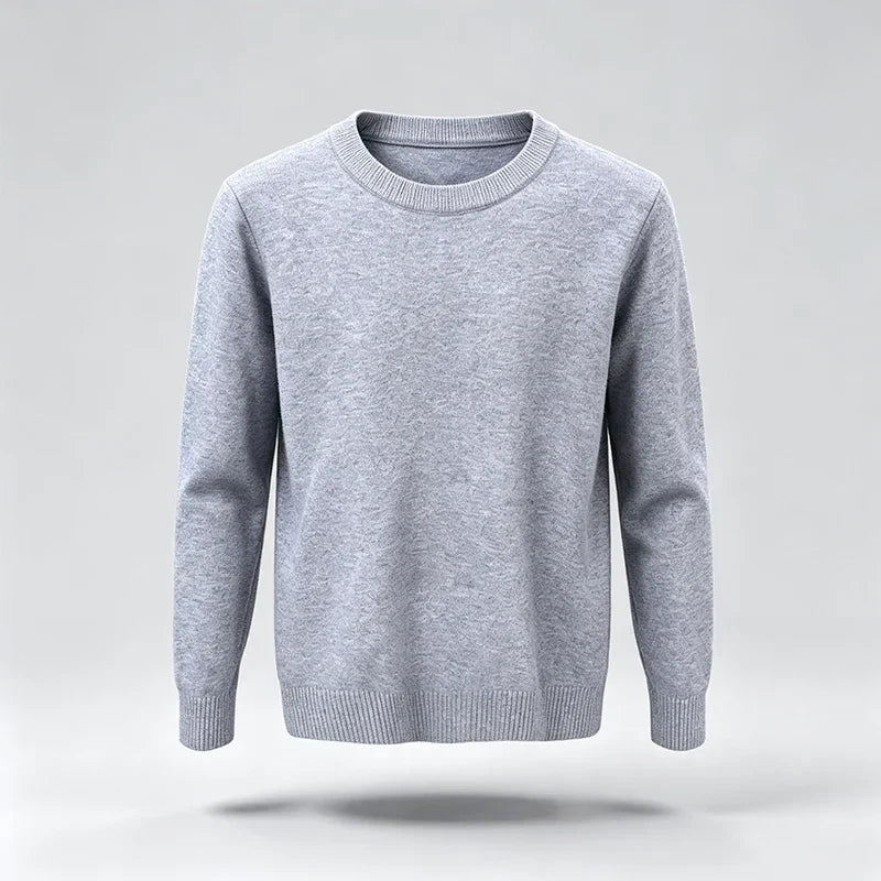 Unisex crew-neck sweater with long sleeves and ribbed cuffs