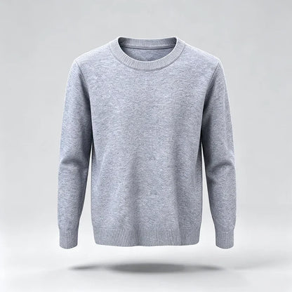 Unisex crew-neck sweater with long sleeves and ribbed cuffs