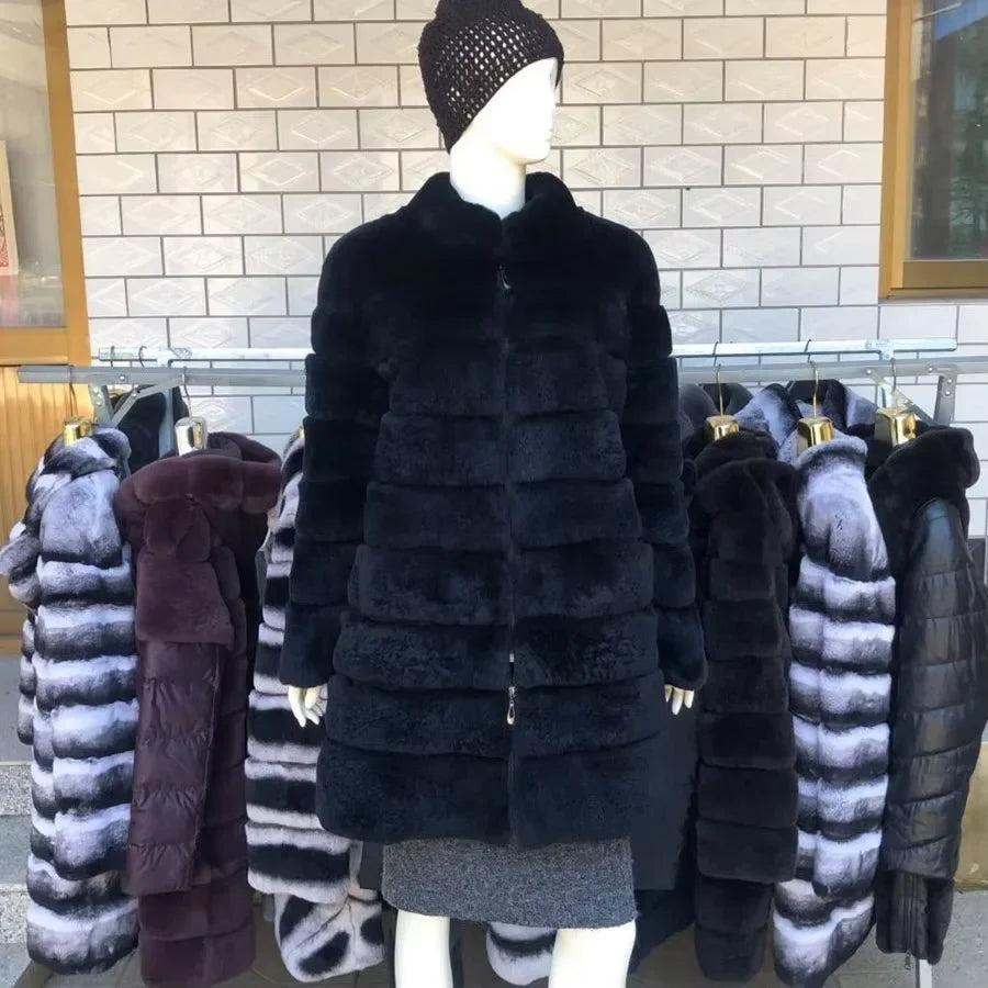 Women's coat with hood made of soft material