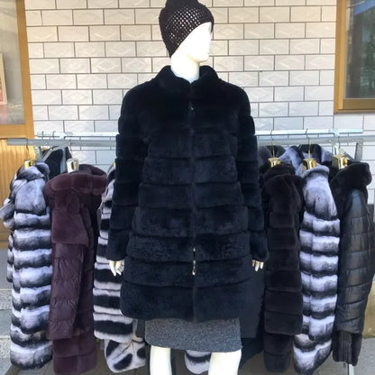 Women's coat with hood made of soft material