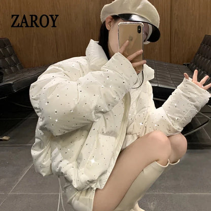 Women's padded quilted jacket with hood