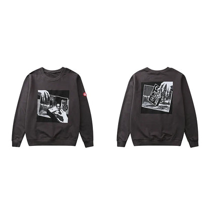 Unisex Sweatshirt Rundhals mit Grafikdruck Langarm