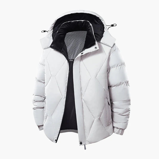 Men's winter quilted jacket with hood – stylish outdoor transitional jacket for everyday and leisure