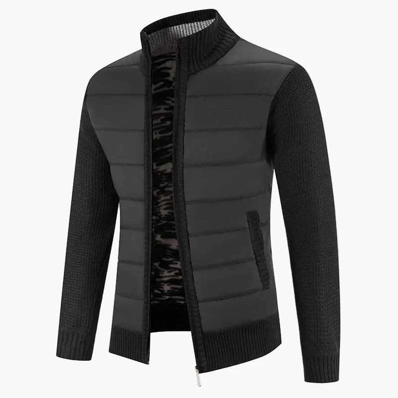 Men's quilted jacket with knitted sleeves – fashionable transitional jacket for everyday and leisure use