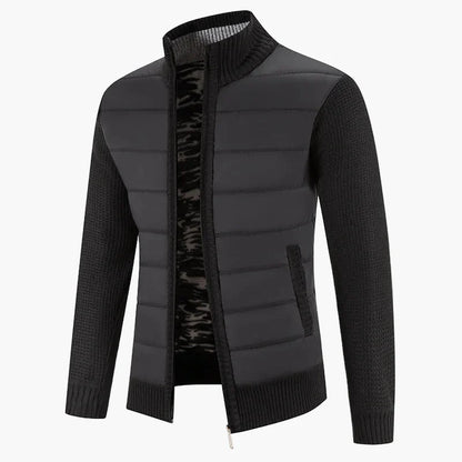 Men's quilted jacket with knitted sleeves – fashionable transitional jacket for everyday and leisure use