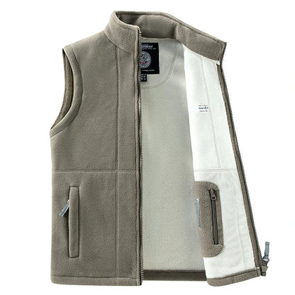 Fleece Weste Unisex Stehkragen Reißverschluss Reißverschlusstaschen