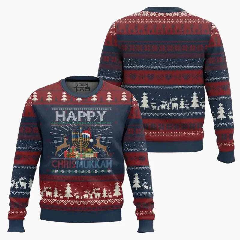 Men's Christmas-Hanukkah Sweater Funny "Not Today Santa" Sweatshirt – Perfect for Holidays & Ugly Sweater Parties