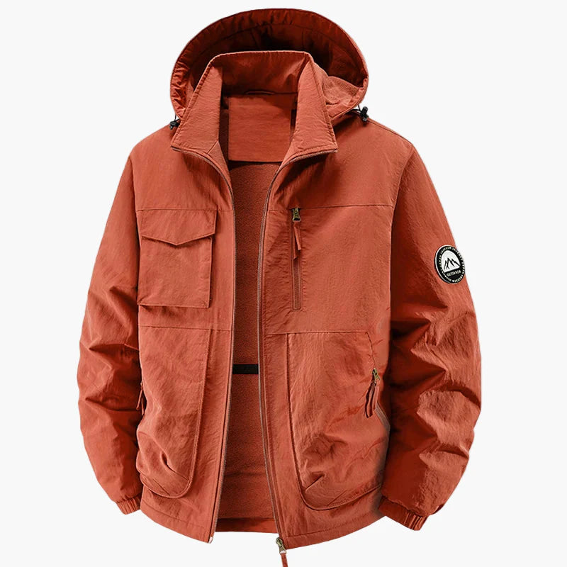 Men's outdoor casual jacket with hood – windproof & warm, ideal for autumn and winter