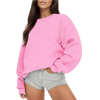 Women's Oversized Crew-Neck Long-Sleeve Sweatshirt