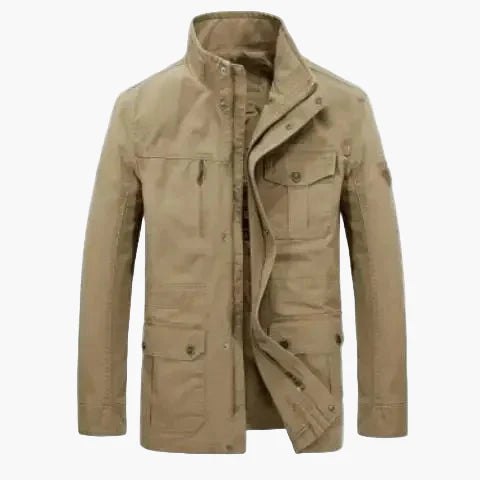Men's casual jacket with stand-up collar and multiple pockets – casual, mid-length, ideal for everyday and outdoor use