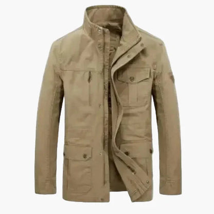 Men's casual jacket with stand-up collar and multiple pockets – casual, mid-length, ideal for everyday and outdoor use