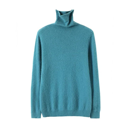 Women's turtleneck sweater with long sleeves - Soft knitted sweater for women