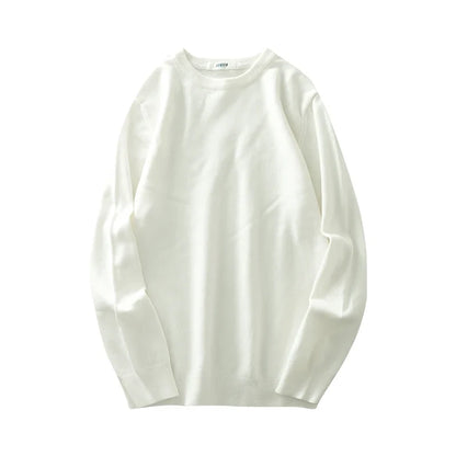 Unisex Langarm Pullover Rundhals Rippbündchen