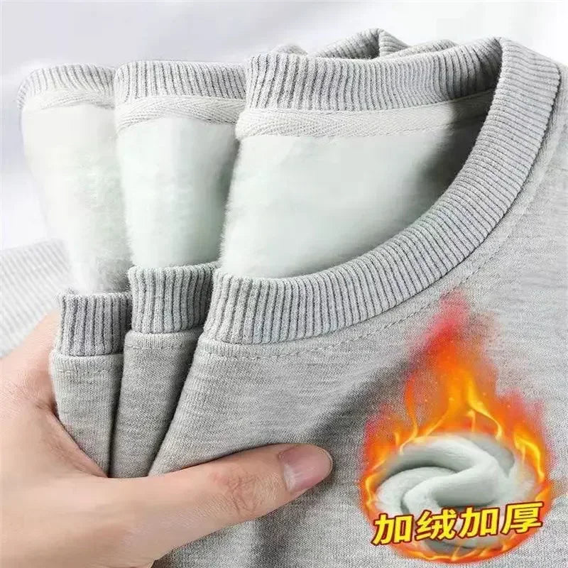 Unisex Long-Sleeve Crew-Neck Sweatshirt with Soft Fleece Lining