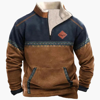 Men's Wild West Vintage Outdoor Sweatshirt – Casual Pullover in Western Style