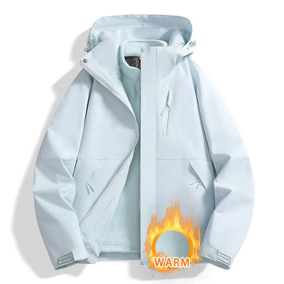 3-in-1 Outdoorjacke mit Kapuze für Herren winddicht wasserabweisend mit Fleece-Innenfutter