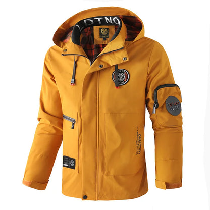 Herren Winterjacke mit Kapuze Winddicht Warm Gefüttert Mehreren Taschen