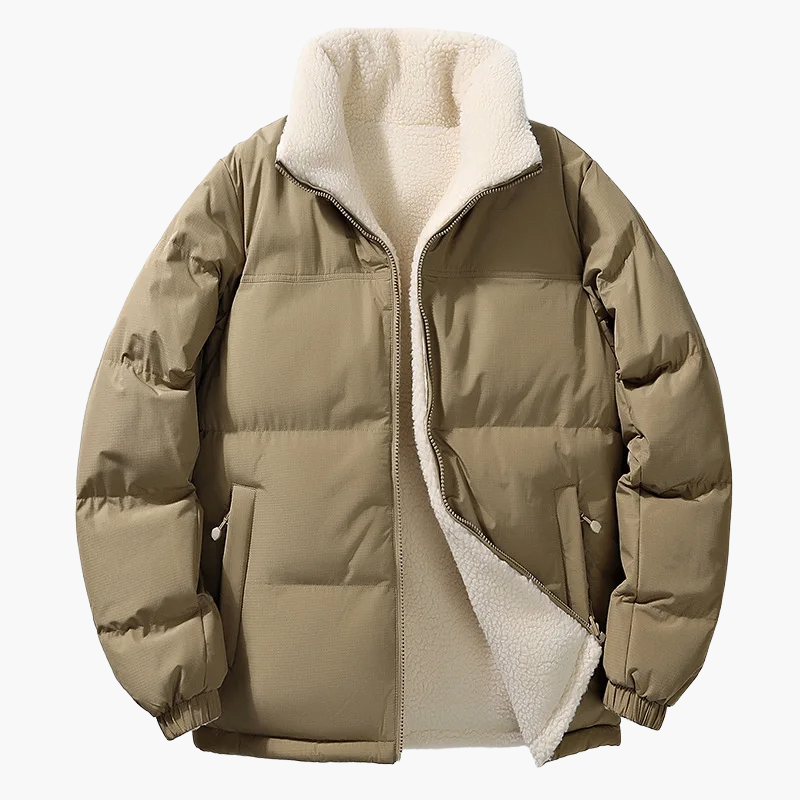 Men's winter quilted jacket with loose fit and fleece lining – urban fashion outdoor jacket