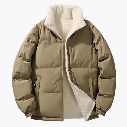 Men's winter quilted jacket with loose fit and fleece lining – urban fashion outdoor jacket